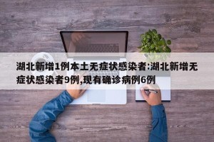 湖北新增1例本土无症状感染者:湖北新增无症状感染者9例,现有确诊病例6例